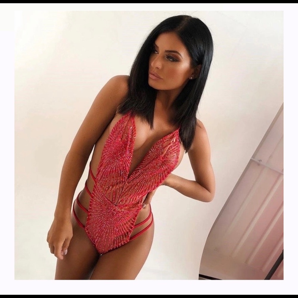 Red mermaid swimsuit